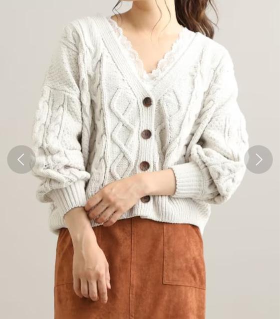 【VIS】ショート丈モールヤーンカーディガン アイボリー < 女性ファッション 【VIS】ショート丈モールヤーンカーディガン アイボリー < 女性ファッションの