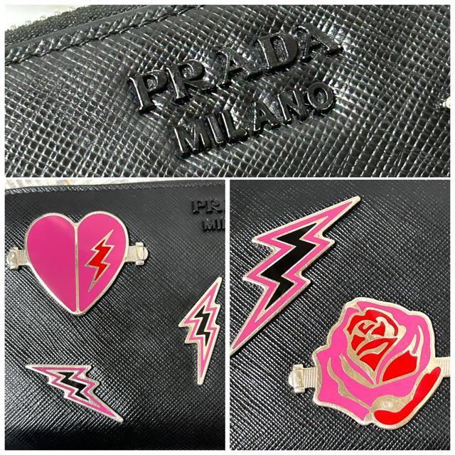 PRADA プラダ メタル ハート ローズ ラウンドファスナー 長財布