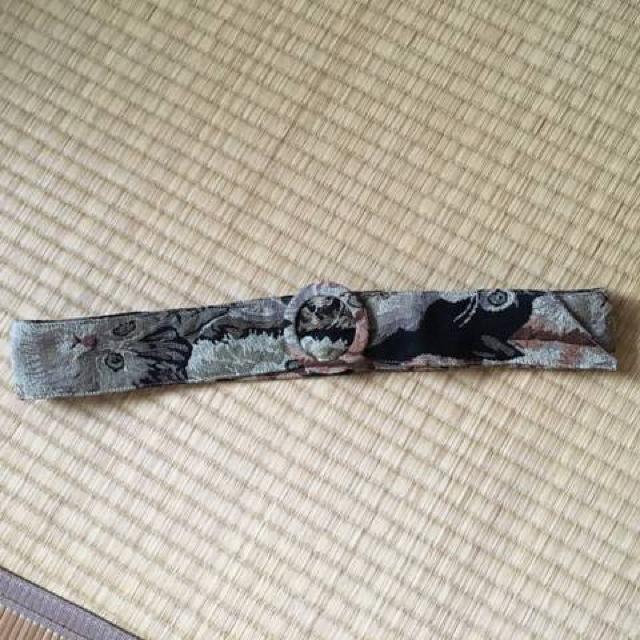 アンティーク風ゴブラン織キャット柄ベルト。 < 女性ファッション  アンティーク風ゴブラン織キャット柄ベルト。  < 女性ファッションの