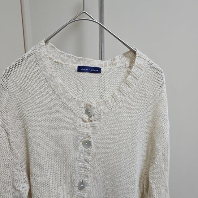 nimes et nimes ニームエニーム アイボリー ニット カーディガン < 女性ファッション nimes et nimes ニームエニーム アイボリー ニット カーディガン < 女性ファッションの