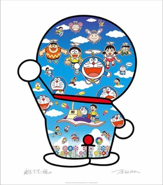 村上隆「青空の下のドラえもん達」ED300 ポスター 納品書付 | ホビー