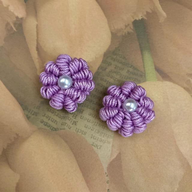 ハンドメイド♪レース編み ぷっくりお花モチーフ2個セット < 女性ファッション  ハンドメイド♪レース編み ぷっくりお花モチーフ2個セット  < 女性ファッションの