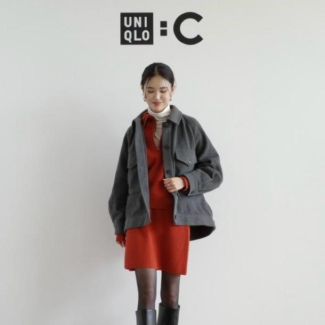 ◆UNIQLO C/ユニクロシー◆完売!!オーバーサイズジャケット★濃グレーXS*美品*秋コーデ♪ < ブランド  ◆UNIQLO C/ユニクロシー◆完売!!オーバーサイズジャケット★濃グレーXS*美品*秋コーデ♪ < ブランドの