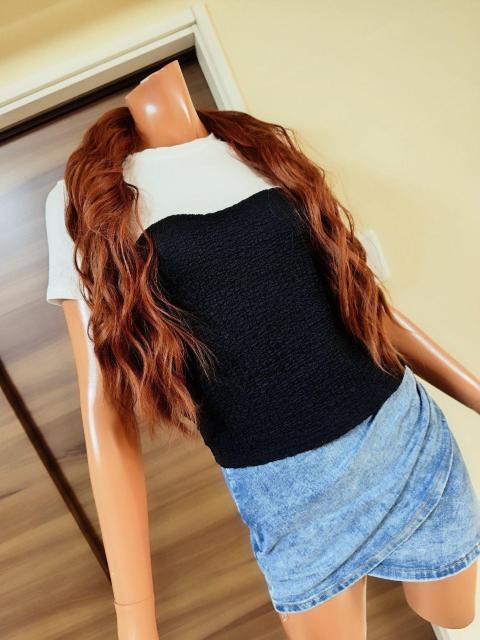 新品★M〜L★ホワイトTシャツ×黒ベアワッフル重ね着風Tシャツ★ < 女性ファッション  新品★M〜L★ホワイトTシャツ×黒ベアワッフル重ね着風Tシャツ★ < 女性ファッションの