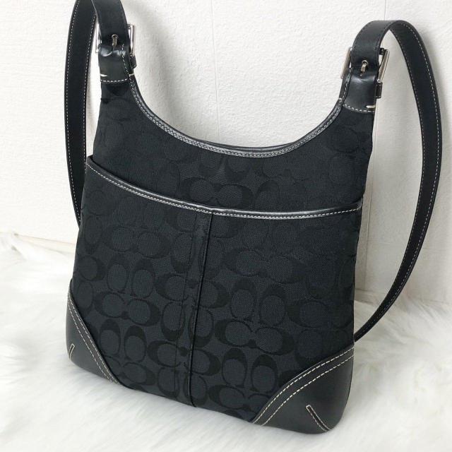 【美品】COACH コーチ ショルダーバッグ サコッシュ クロスボディ ブラック キャンバス レザー F11193 < ブランド 【美品】COACH コーチ ショルダーバッグ サコッシュ クロスボディ ブラック キャンバス レザー F11193 < ブランドの