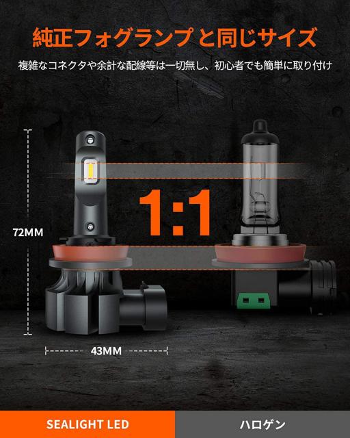フォグランプ LED H8 H11 H16 イエローフォグバルブ黄色 3000K (2個入り) < 自動車/バイク フォグランプ LED H8 H11 H16 イエローフォグバルブ黄色 3000K (2個入り) < 自動車/バイク