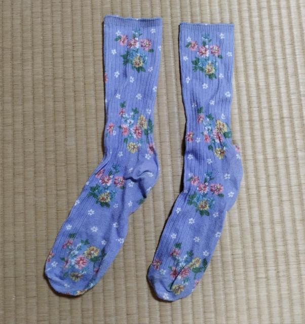 ブルー フラワープリント レディースソックス < 女性ファッション  ブルー フラワープリント レディースソックス < 女性ファッションの