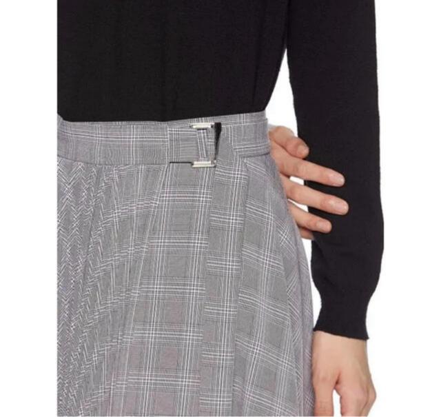 FRAYIDフレイアイディーアシメヘムラインプリーツラップスカートギンガムチェックグレー灰色 < ブランド FRAYIDフレイアイディーアシメヘムラインプリーツラップスカートギンガムチェックグレー灰色 < ブランドの