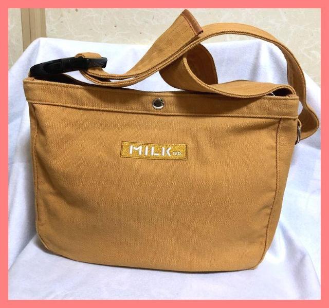 ☆ミルクフェド☆未使用♪両面ロゴキャンバスミディショルダーバッグOR☆ < ブランド ☆ミルクフェド☆未使用♪両面ロゴキャンバスミディショルダーバッグOR☆ < ブランドの