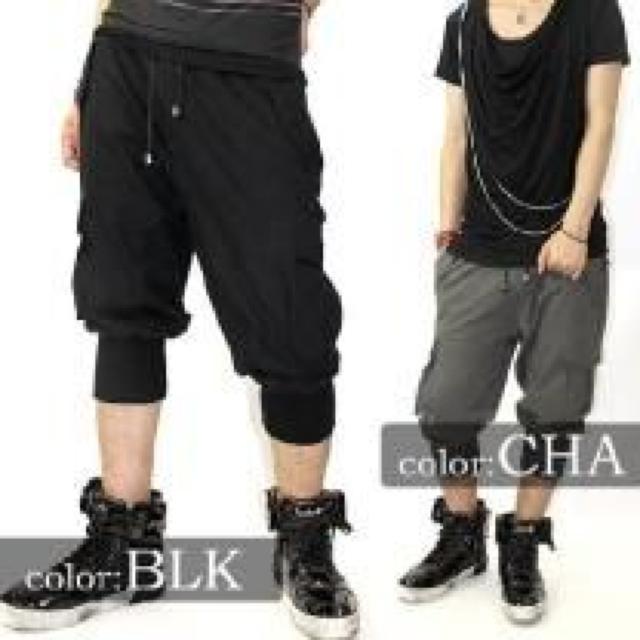 【SESSION】《New》ウェルム*サルエル(ショート)パンツ<ブラックxブラックL> < 男性ファッション  【SESSION】《New》ウェルム*サルエル(ショート)パンツ<ブラックxブラックL> < 男性ファッションの