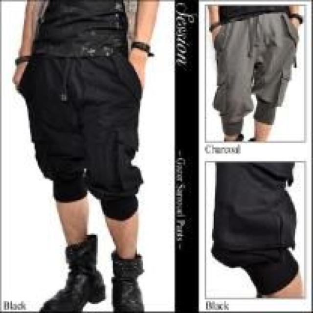 【SESSION】《New》ウェルム*サルエル(ショート)パンツ<ブラックxブラックL> < 男性ファッション  【SESSION】《New》ウェルム*サルエル(ショート)パンツ<ブラックxブラックL> < 男性ファッションの