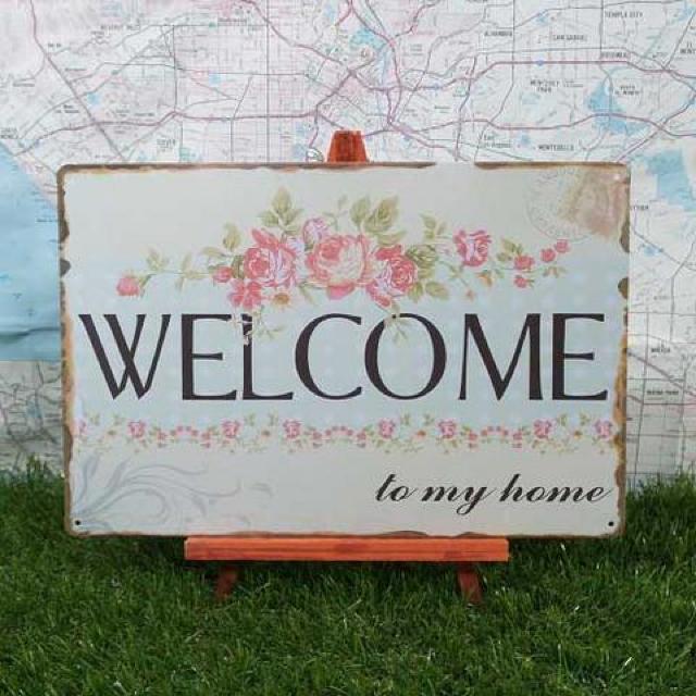 新品【ブリキ看板】Welcome/ようこそ! to my home < ホビー  新品【ブリキ看板】Welcome/ようこそ! to my home  < ホビーの