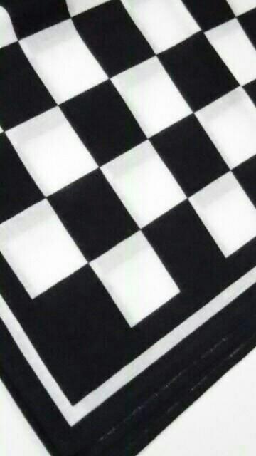 ◆新品◆バンダナ◆ブロックチェック柄◆Black/White◆市松柄◆ < 女性ファッション  ◆新品◆バンダナ◆ブロックチェック柄◆Black/White◆市松柄◆ < 女性ファッションの