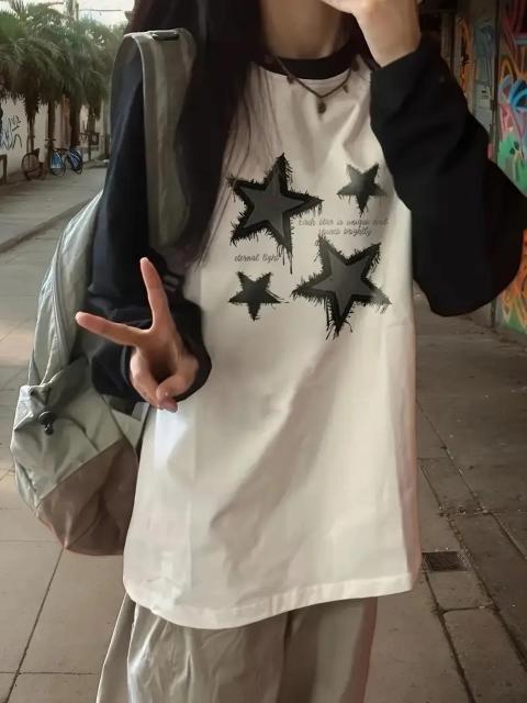 超お買い得890円★レディース カジュアル ラグラン 長袖 Tシャツ、ブラック&ホワイト ジオメトリック日本サイズM < 女性ファッション  超お買い得890円★レディース カジュアル ラグラン 長袖 Tシャツ、ブラック&ホワイト ジオメトリック日本サイズM  < 女性ファッションの