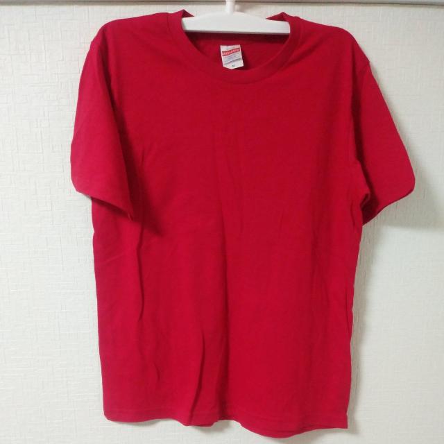 無地の赤色Mサイズ半袖テーシャツ1枚 < 男性ファッション  無地の赤色Mサイズ半袖テーシャツ1枚 < 男性ファッションの