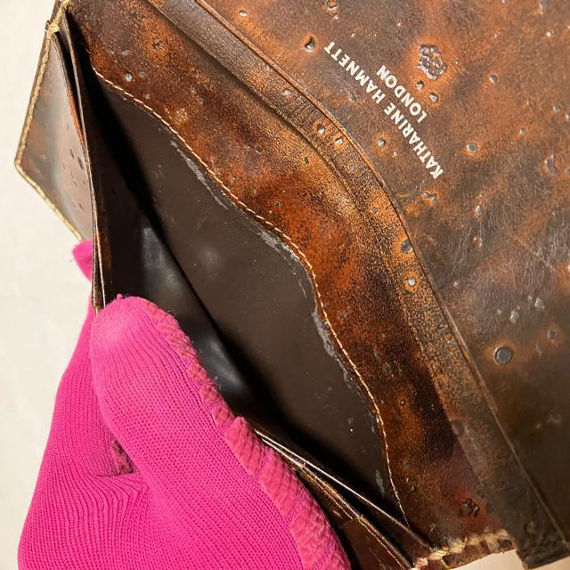 【KATHARINE HAMNETT LONDON】 レザー / 長財布 / 茶 < ブランド 【KATHARINE HAMNETT LONDON】 レザー / 長財布 / 茶 < ブランドの