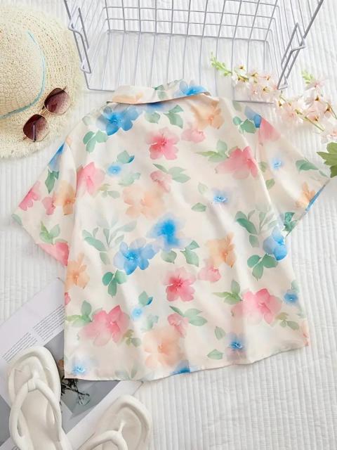 爆ヤス価格1290円★レディース フローラルブラウス - フレンチシックデザイン、パステルフラワープリント 日本サイズL < 女性ファッション 爆ヤス価格1290円★レディース フローラルブラウス - フレンチシックデザイン、パステルフラワープリント 日本サイズL < 女性ファッションの
