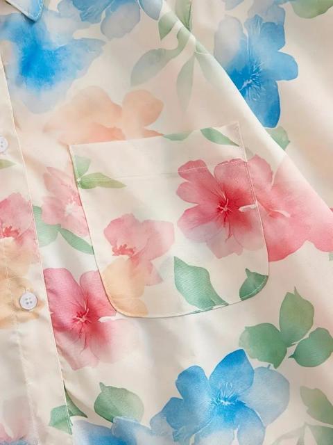 爆ヤス価格1290円★レディース フローラルブラウス - フレンチシックデザイン、パステルフラワープリント 日本サイズL < 女性ファッション 爆ヤス価格1290円★レディース フローラルブラウス - フレンチシックデザイン、パステルフラワープリント 日本サイズL < 女性ファッションの