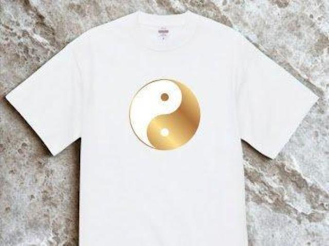 オーガニックコットン Tシャツ XL ホワイト統合 世界平和 陰陽統合 < 男性ファッション オーガニックコットン Tシャツ XL ホワイト統合 世界平和 陰陽統合 < 男性ファッションの