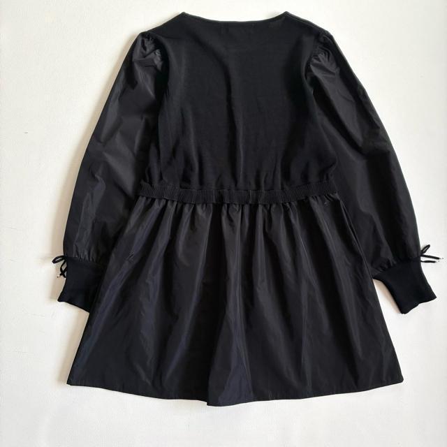 ◆美品◆スーパービューティー◆ニット切替長袖チュニック◆ナイロン◆黒◆フレア◆L < 女性ファッション ◆美品◆スーパービューティー◆ニット切替長袖チュニック◆ナイロン◆黒◆フレア◆L < 女性ファッションの