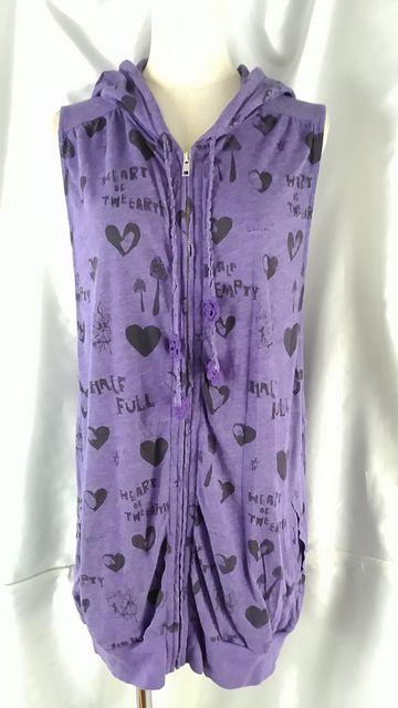 ★スコラ★脇広開き★ノースリロングパーカー★M★紫★ < 女性ファッション  ★スコラ★脇広開き★ノースリロングパーカー★M★紫★  < 女性ファッションの