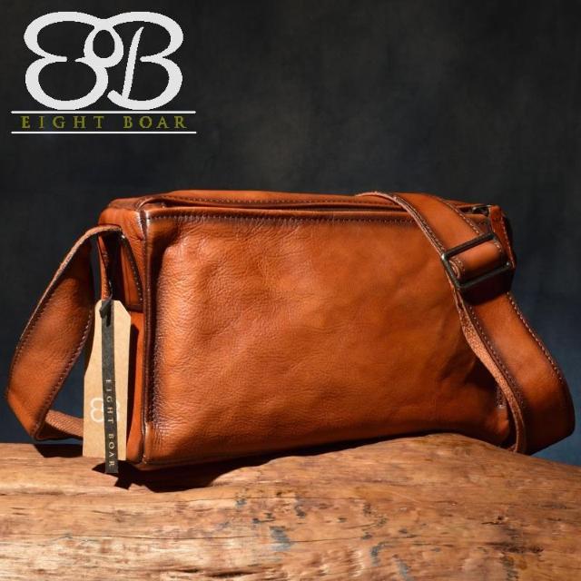 ◆DORUVA あぶり系 牛本革長方形ショルダーバッグ ブラウン 斜め掛け レザー◆茶k16 < 男性ファッション  ◆DORUVA あぶり系 牛本革長方形ショルダーバッグ ブラウン 斜め掛け レザー◆茶k16  < 男性ファッションの