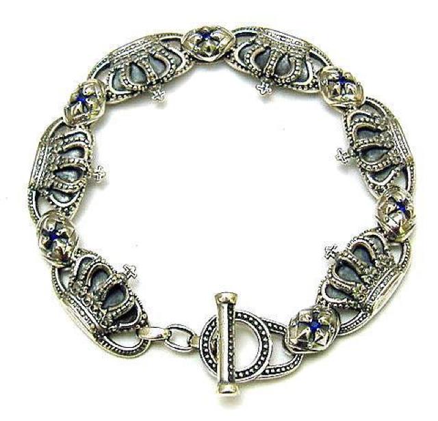 シルバー925 サファイヤ 6クラウンブレス < 男性アクセサリー/時計 シルバー925 サファイヤ 6クラウンブレス < 男性アクセサリー/時計の