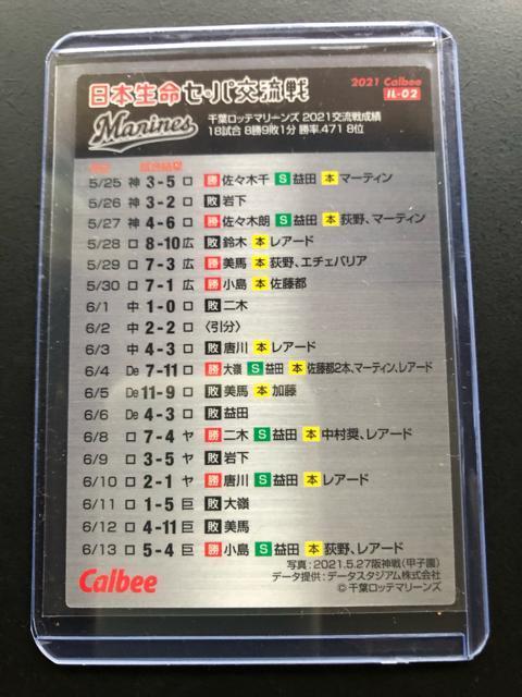 2021カルビー野球第3弾/IL-02・千葉ロッテマリーンズ・佐々木朗希(セパ交流戦初勝利) < トレーディングカード  2021カルビー野球第3弾/IL-02・千葉ロッテマリーンズ・佐々木朗希(セパ交流戦初勝利) < トレーディングカードの