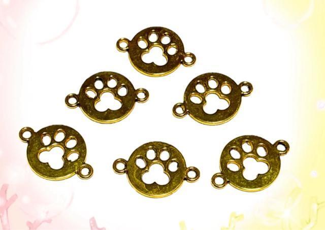 5017 金色の肉球コネクター 6個 金属パーツ アクセサリーチャーム ハンドメイド材料 犬猫 < ペット/手芸/園芸 5017 金色の肉球コネクター 6個 金属パーツ アクセサリーチャーム ハンドメイド材料 犬猫 < ペット/手芸/園芸の