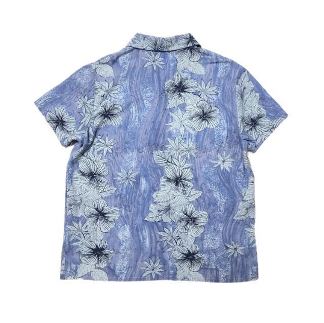 爽やかブルー系ハイビスカス柄◎アロハシャツ(M)美品 < 女性ファッション 爽やかブルー系ハイビスカス柄◎アロハシャツ(M)美品 < 女性ファッションの