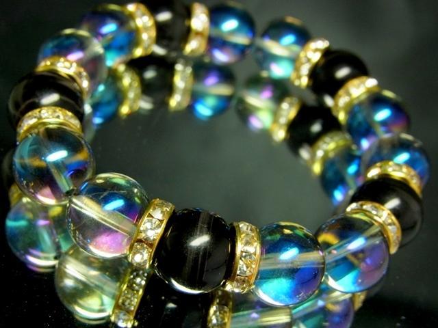 ブラックタイガーアイ黒虎目石§ブルーオーラ§12ミリ§金ロンデル < 女性アクセサリー/時計 ブラックタイガーアイ黒虎目石§ブルーオーラ§12ミリ§金ロンデル < 女性アクセサリー/時計の