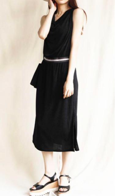 新品タグ付き eversince フランス製 ラメストレッチドレープ ワンピース < 女性ファッション  新品タグ付き eversince フランス製 ラメストレッチドレープ ワンピース < 女性ファッションの
