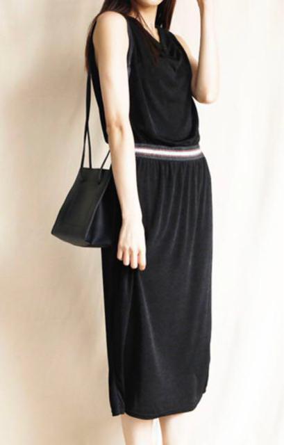 新品タグ付き eversince フランス製 ラメストレッチドレープ ワンピース < 女性ファッション  新品タグ付き eversince フランス製 ラメストレッチドレープ ワンピース < 女性ファッションの