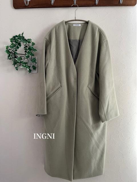 新品 INGNI★ノーカラーコート < 女性ファッション  新品 INGNI★ノーカラーコート < 女性ファッションの