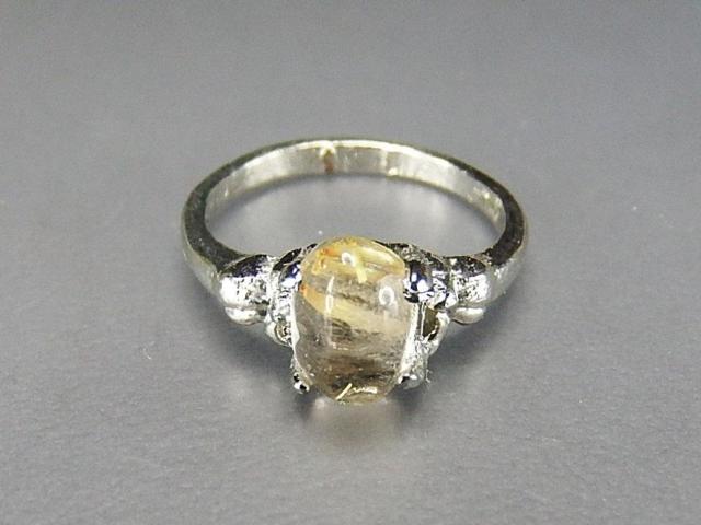 ゴールドルチルクォーツ指輪リング天然石一点物9号U0606a < 女性アクセサリー/時計  ゴールドルチルクォーツ指輪リング天然石一点物9号U0606a  < 女性アクセサリー/時計の