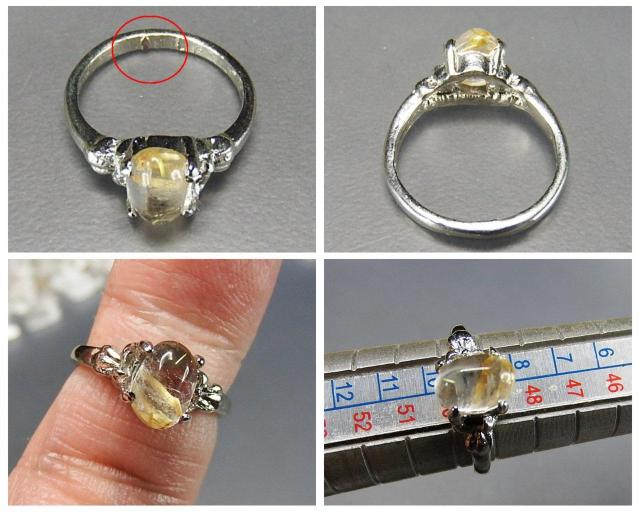 ゴールドルチルクォーツ指輪リング天然石一点物9号U0606a < 女性アクセサリー/時計  ゴールドルチルクォーツ指輪リング天然石一点物9号U0606a < 女性アクセサリー/時計の