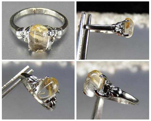 ゴールドルチルクォーツ指輪リング天然石一点物9号U0606a < 女性アクセサリー/時計  ゴールドルチルクォーツ指輪リング天然石一点物9号U0606a < 女性アクセサリー/時計の