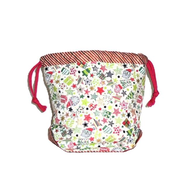 【底マチ幅広巾着】◆Merry Christmas◆クリスマスXmas◆サンタクロース・ミトン・プレゼント◆ < 女性ファッション 【底マチ幅広巾着】◆Merry Christmas◆クリスマスXmas◆サンタクロース・ミトン・プレゼント◆ < 女性ファッションの