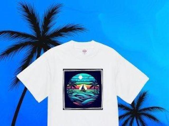 オーガニックコットン Tシャツ XL ホワイトリゾート 海 カラフル < 男性ファッション オーガニックコットン Tシャツ XL ホワイトリゾート 海 カラフル < 男性ファッションの