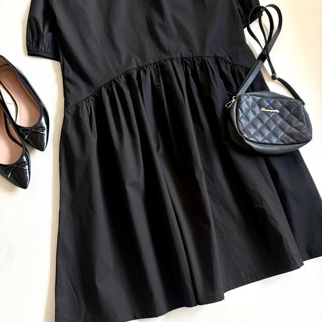 ◆新品◆1.1万◆MARTHA◆七分袖ティアードロングワンピース◆黒◆フレア◆M < 女性ファッション ◆新品◆1.1万◆MARTHA◆七分袖ティアードロングワンピース◆黒◆フレア◆M < 女性ファッションの