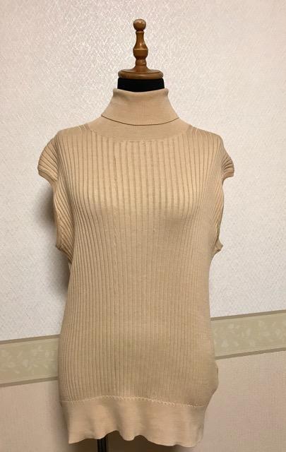 eclat シルク混 ノースリーブタートル ニット ベージュ < 女性ファッション eclat シルク混 ノースリーブタートル ニット ベージュ < 女性ファッションの