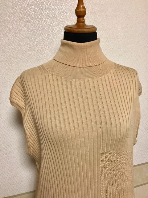 eclat シルク混 ノースリーブタートル ニット ベージュ < 女性ファッション eclat シルク混 ノースリーブタートル ニット ベージュ < 女性ファッションの