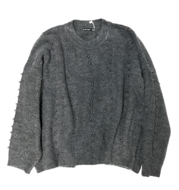 ストラディバリウス〓メタルボールBIGニットセーター〓グレー(L)新品 < ブランド ストラディバリウス〓メタルボールBIGニットセーター〓グレー(L)新品 < ブランドの