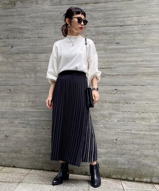 PAGEBOY/新品タグ付き/ストライププリーツラップスカート < ブランド  PAGEBOY/新品タグ付き/ストライププリーツラップスカート < ブランドの