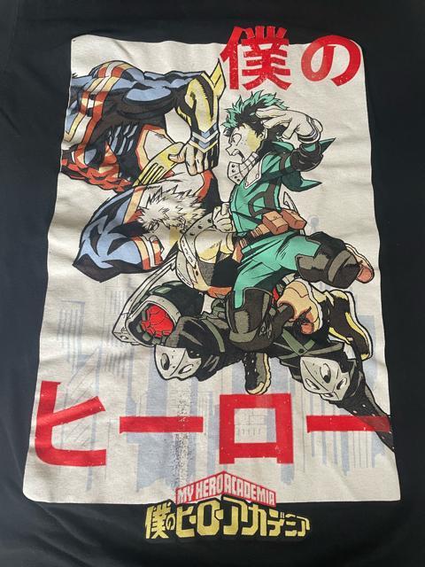 90's ヴィンテージ Tシャツ 僕のヒーローアカデミア ブラック Mサイズ 綿100% アニメT プリントTシャツ レアTシャツ < 男性ファッション  90's ヴィンテージ Tシャツ 僕のヒーローアカデミア ブラック Mサイズ 綿100% アニメT プリントTシャツ レアTシャツ < 男性ファッションの
