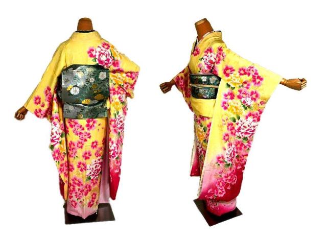 【最高峰】新品同様 暈し染め 金彩 シシュウ 花尽くし 牡丹 可愛い中古振袖 身丈164cm 裄丈66cm T3510 < 女性ファッション  【最高峰】新品同様 暈し染め 金彩 シシュウ 花尽くし 牡丹 可愛い中古振袖 身丈164cm 裄丈66cm T3510 < 女性ファッションの