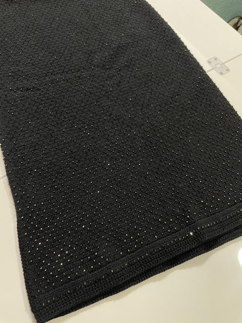 ビーズ付きブラックタイトロングスカート キラキラ ニットスカート < 女性ファッション  ビーズ付きブラックタイトロングスカート キラキラ ニットスカート < 女性ファッションの
