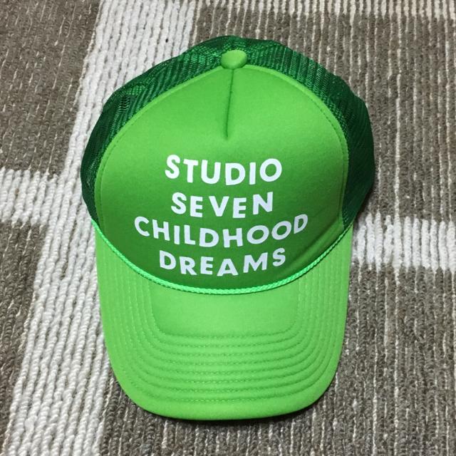 GU×STUDIOSEVEN・蛍光グリーン色ロゴメッシュキャップ < ブランド GU×STUDIOSEVEN・蛍光グリーン色ロゴメッシュキャップ < ブランドの