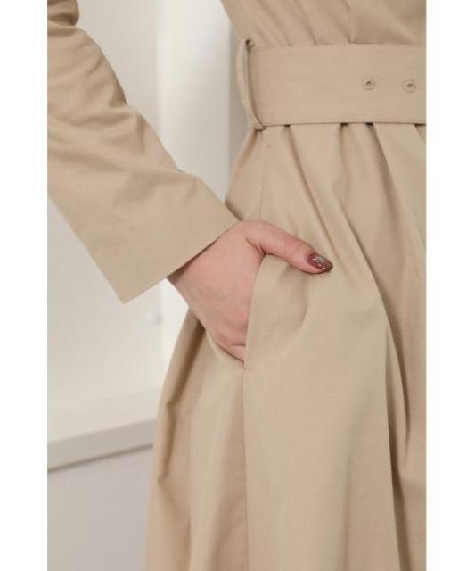 riendaリエンダベージュプリーツトレンチコートロングコートベルト < ブランド riendaリエンダベージュプリーツトレンチコートロングコートベルト < ブランドの