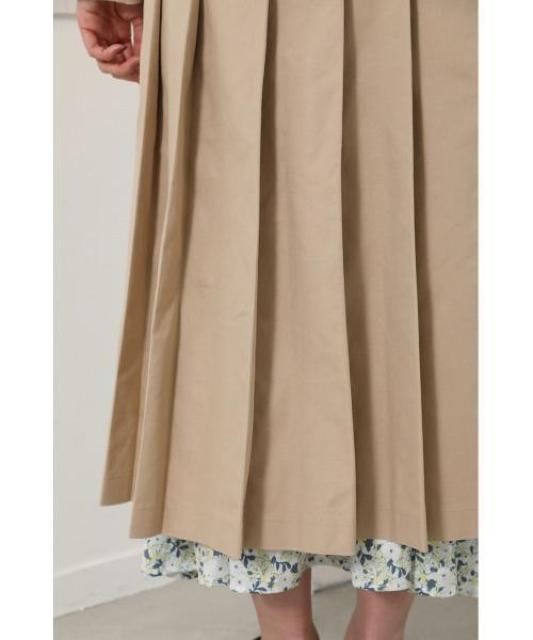 riendaリエンダベージュプリーツトレンチコートロングコートベルト < ブランド riendaリエンダベージュプリーツトレンチコートロングコートベルト < ブランドの